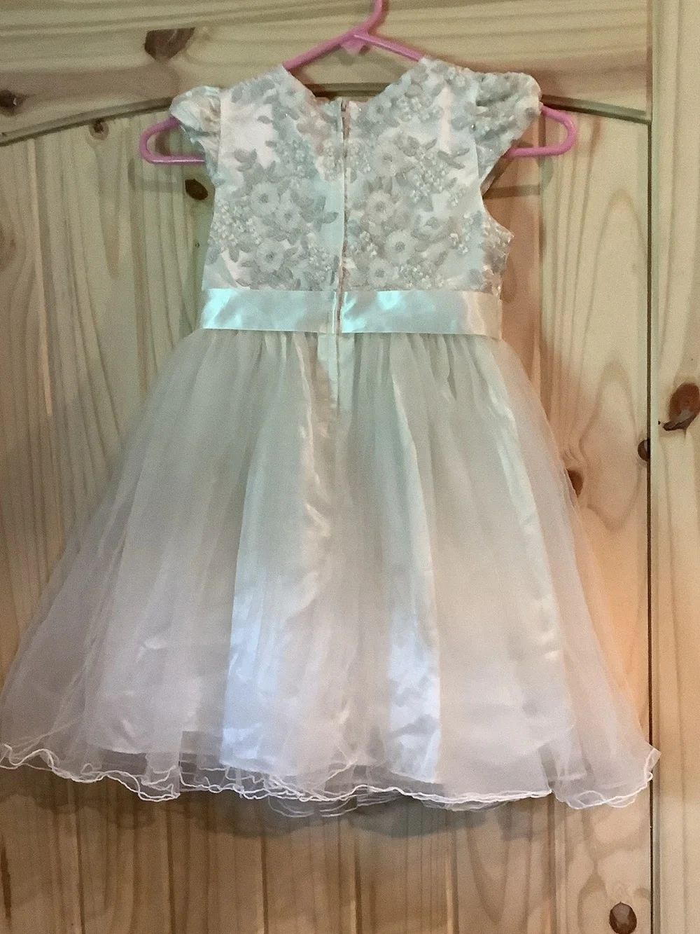 Bonnie Jean Ivory Lace Tulle Dress with Satin Bow